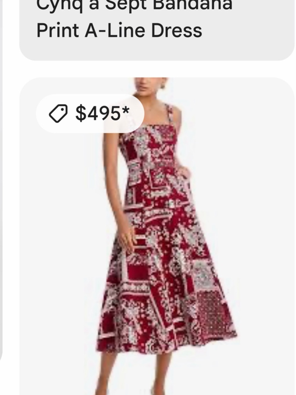 Bandana-Print Midi Dress in Red